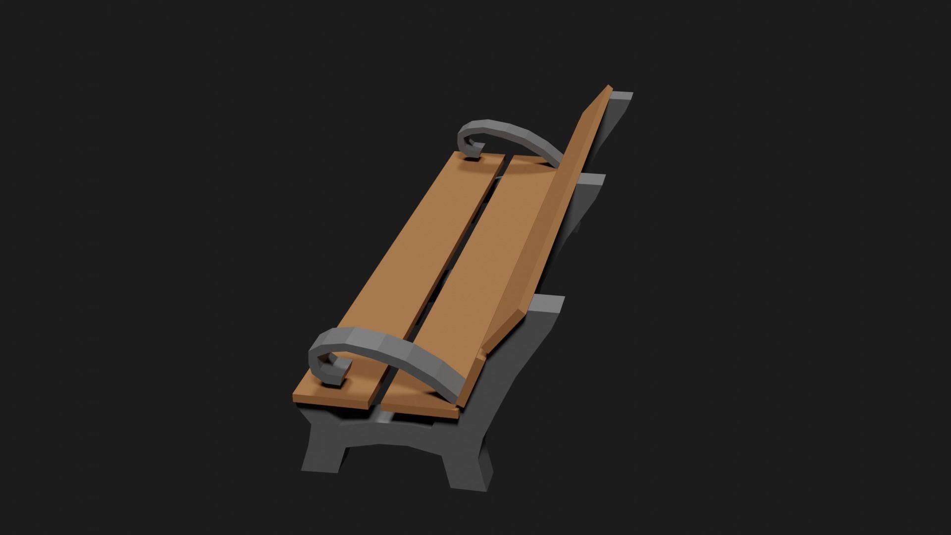 Lowpoly Park Bench Low-poly 3D model_7