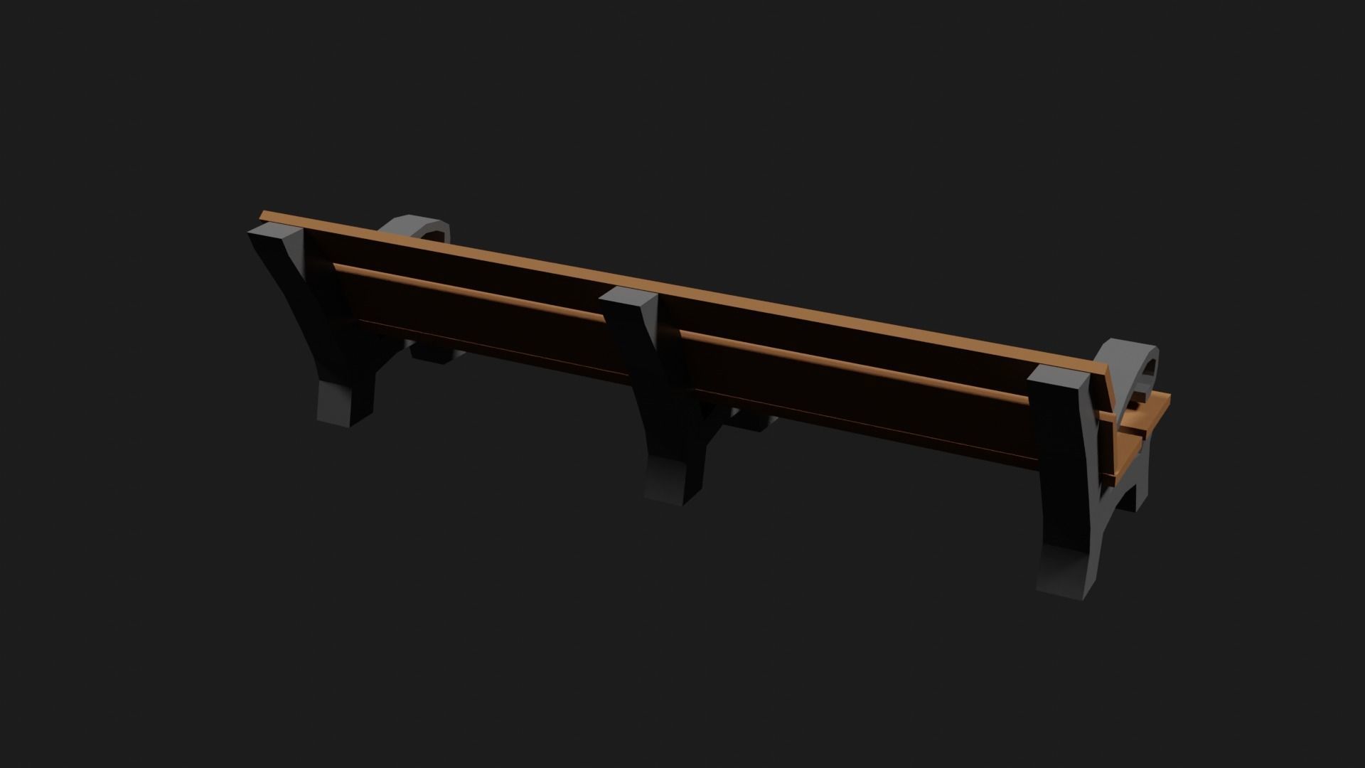 Lowpoly Park Bench Low-poly 3D model_15