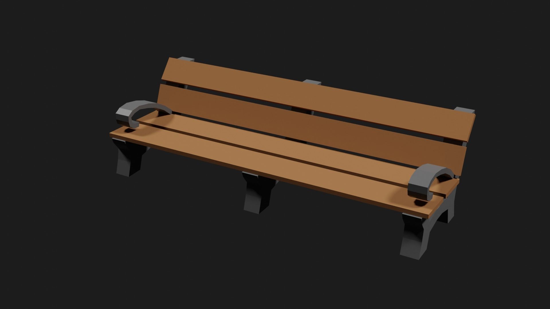 Lowpoly Park Bench Low-poly 3D model_29