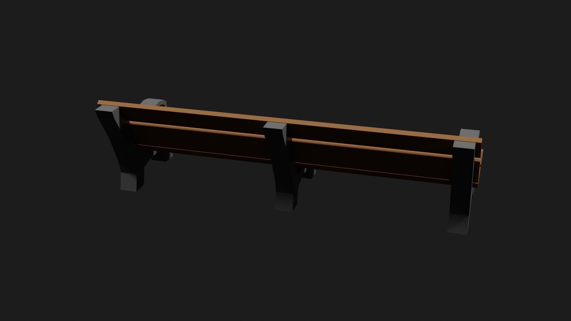 Lowpoly Park Bench Low-poly 3D model_14