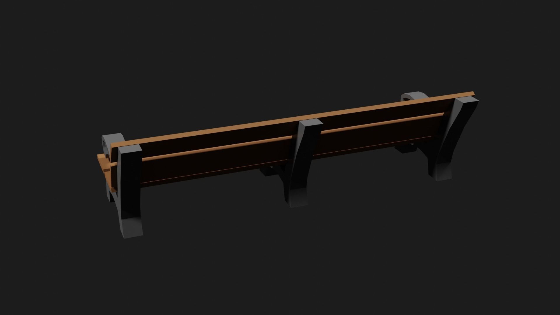 Lowpoly Park Bench Low-poly 3D model_11