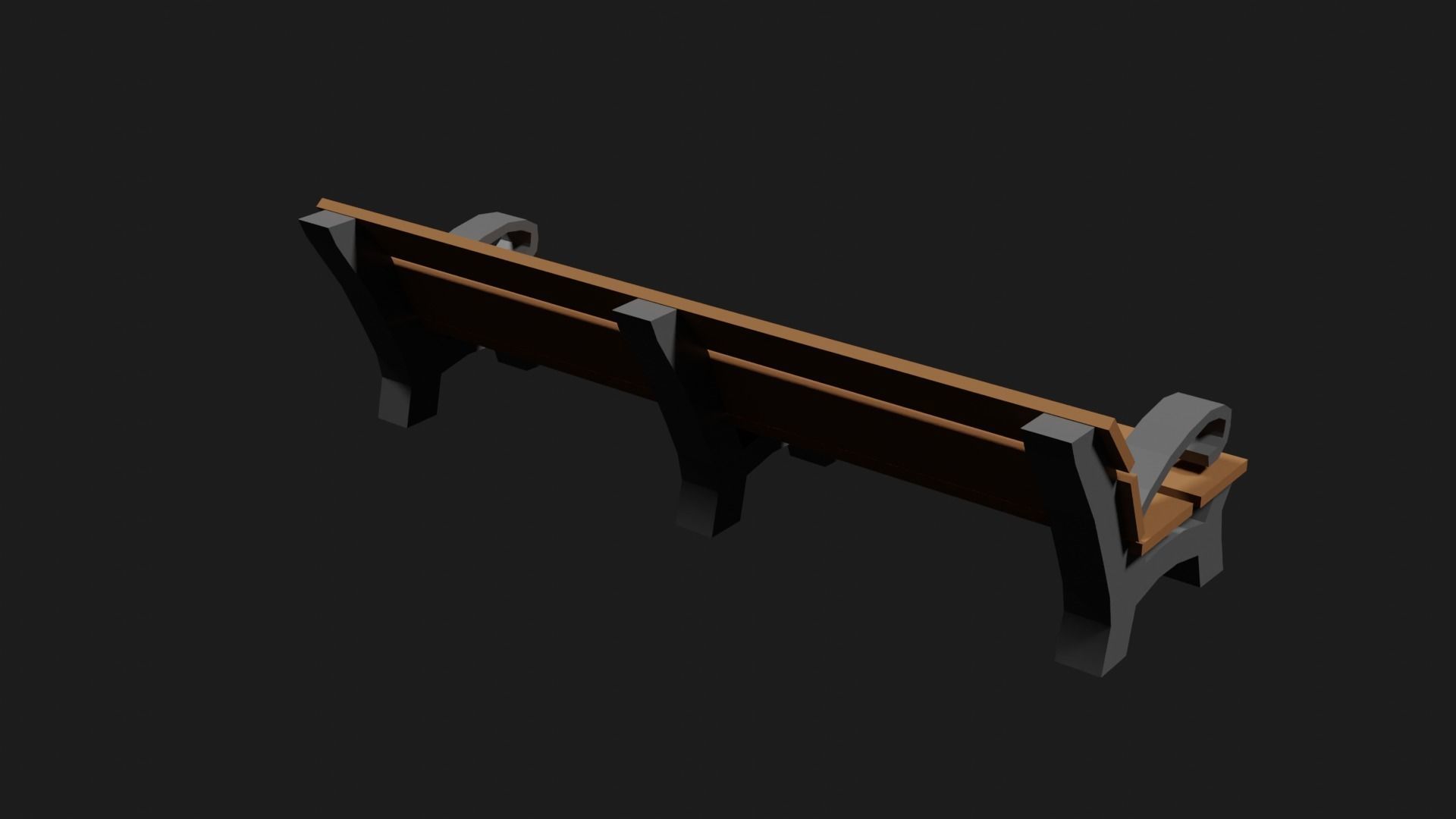 Lowpoly Park Bench Low-poly 3D model_16