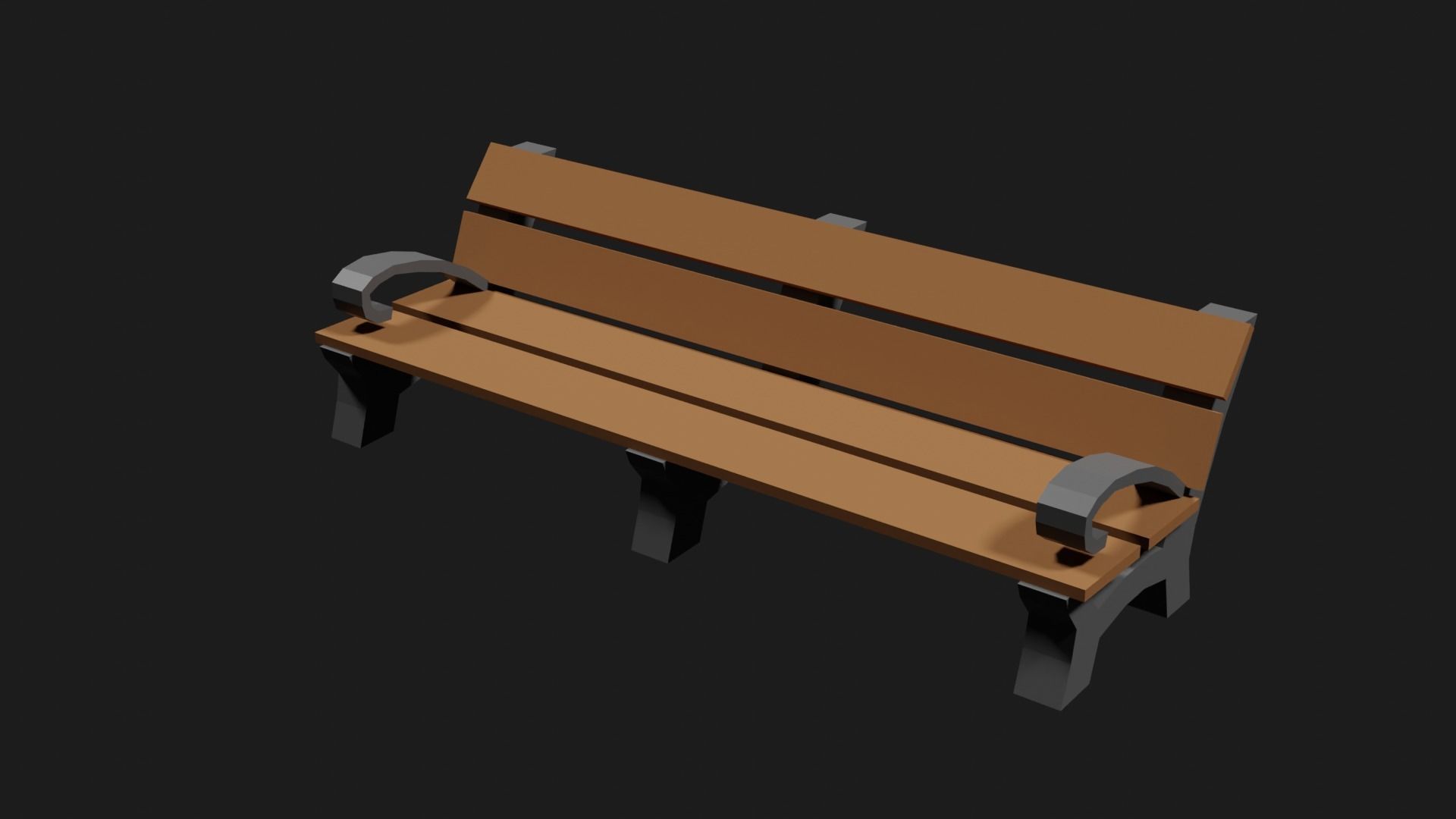 Lowpoly Park Bench Low-poly 3D model_30