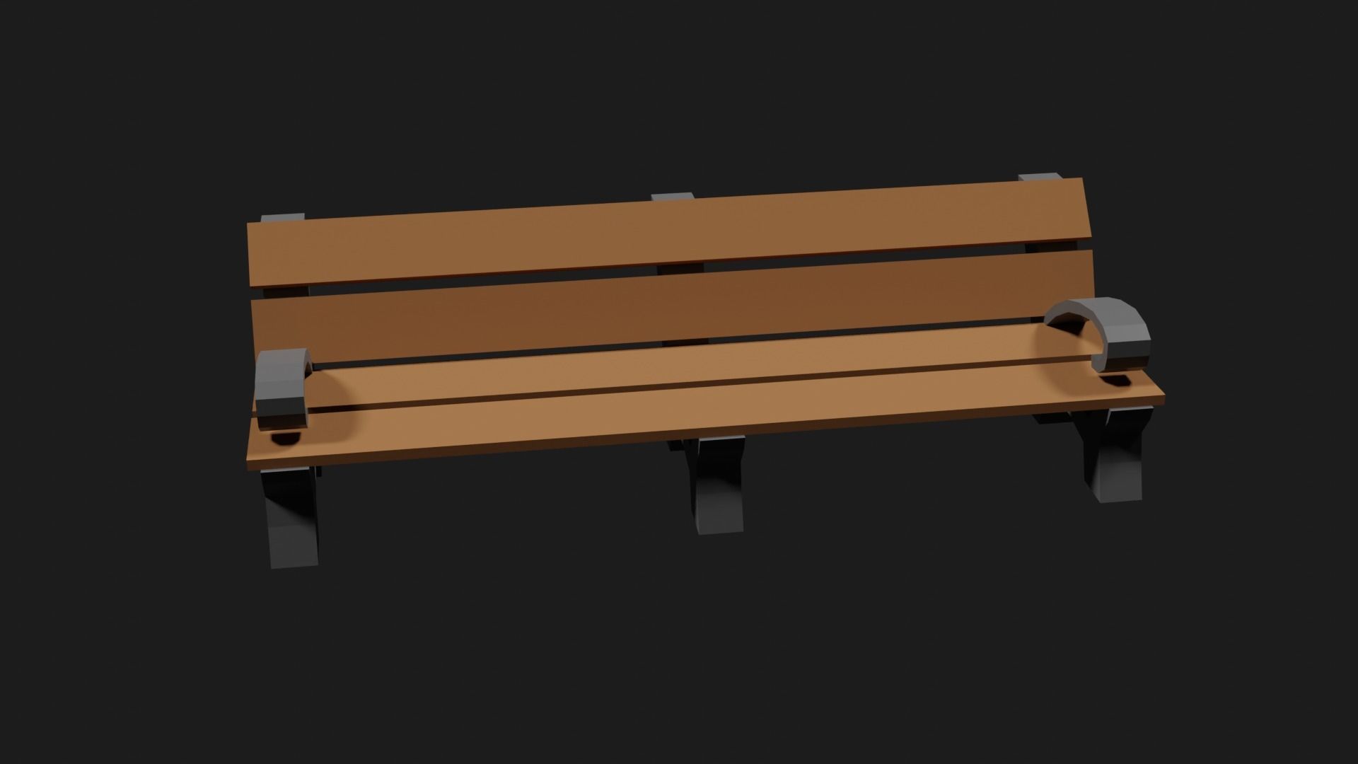 Lowpoly Park Bench Low-poly 3D model_26