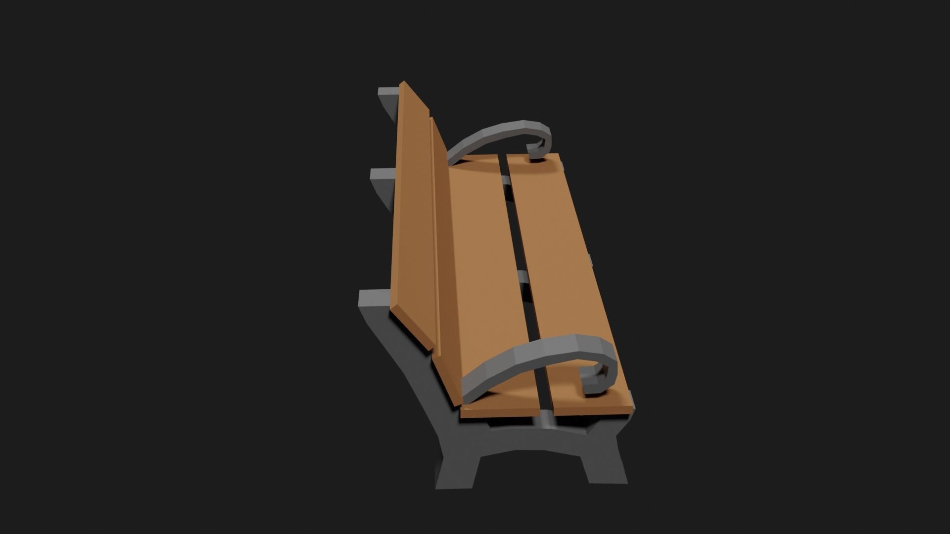 Lowpoly Park Bench Low-poly 3D model_21