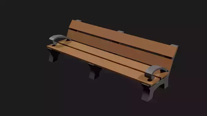 Lowpoly Park Bench
