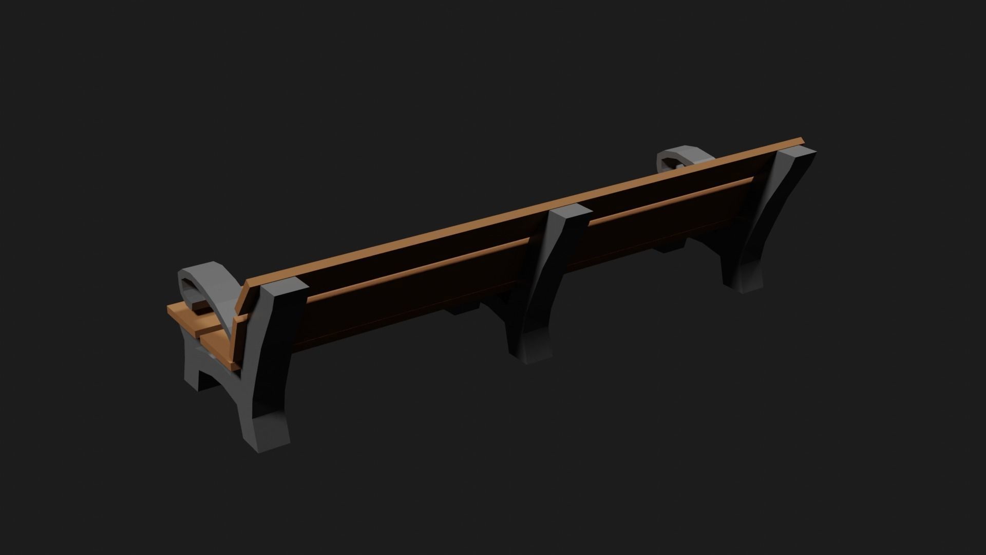 Lowpoly Park Bench Low-poly 3D model_10