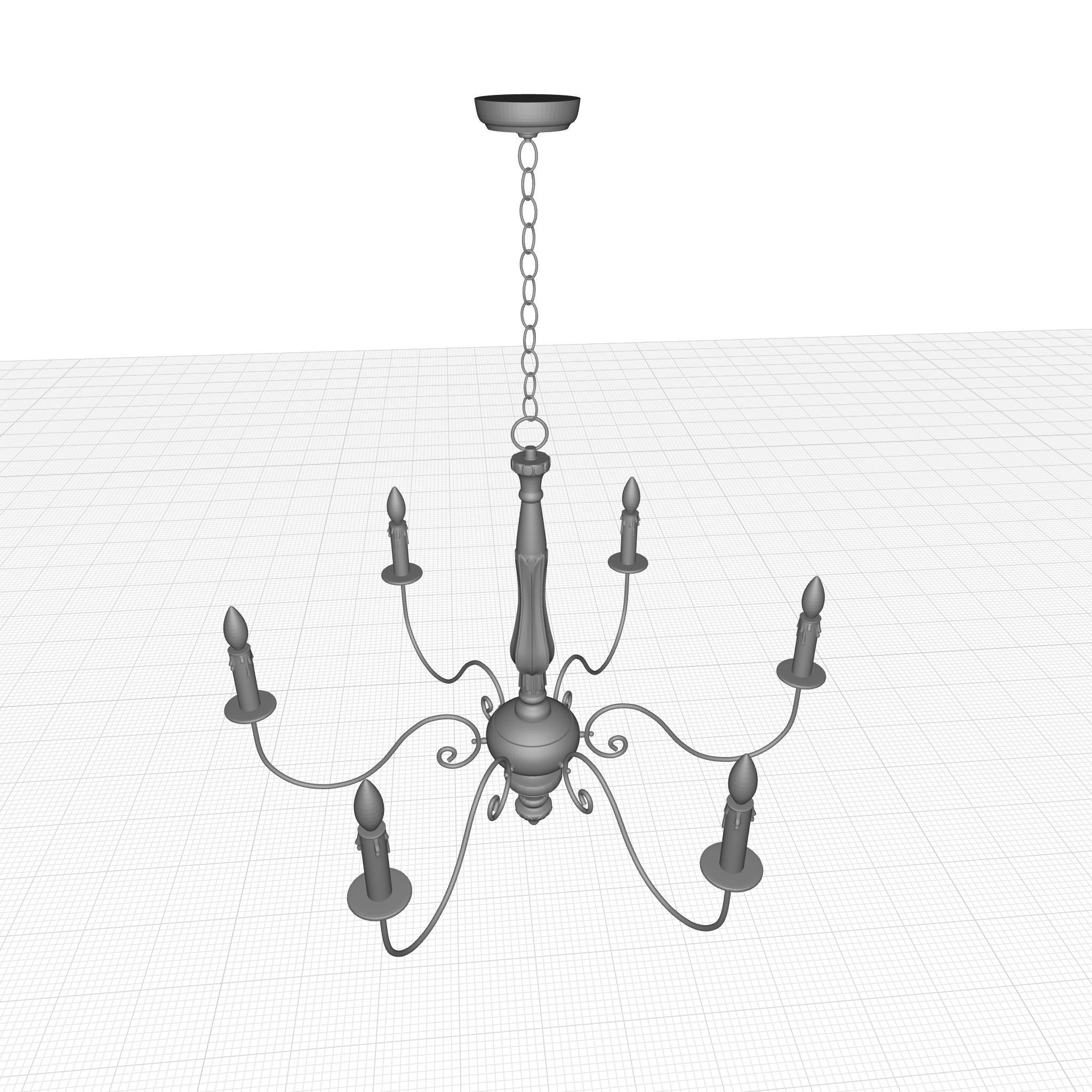 Leib Light Candle Style Classic Traditional Chandelier 3D model_5