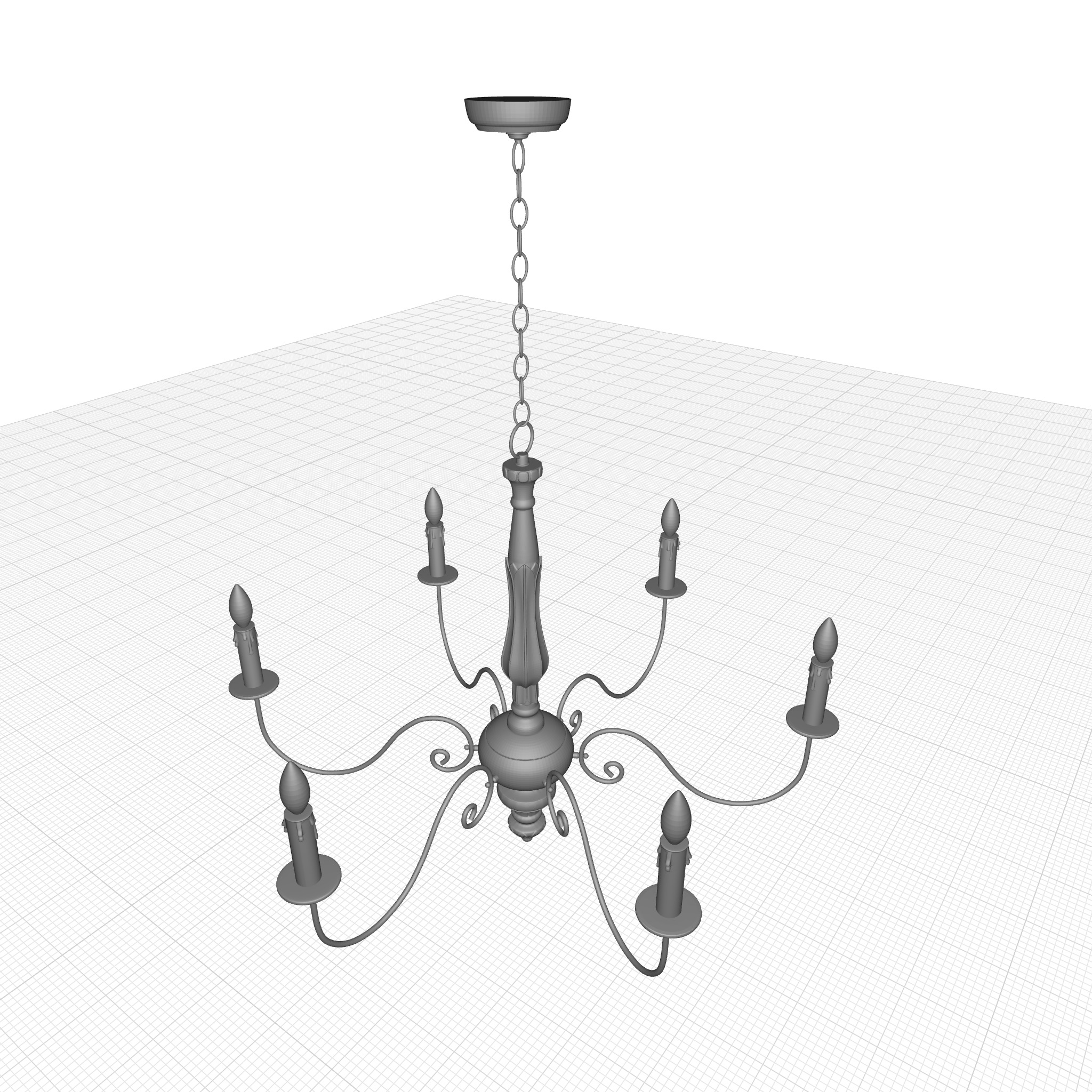 Leib Light Candle Style Classic Traditional Chandelier 3D model_3