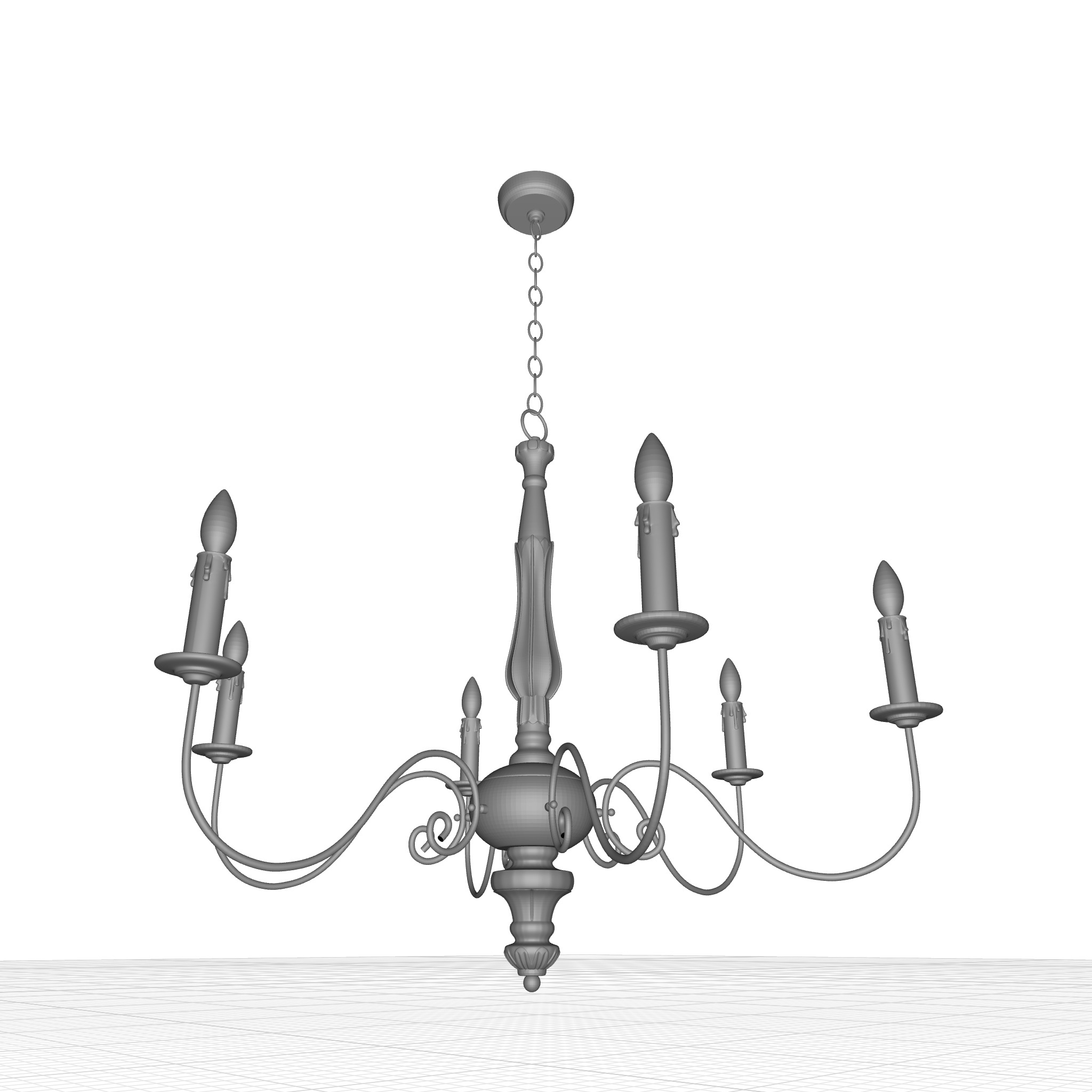 Leib Light Candle Style Classic Traditional Chandelier 3D model_4