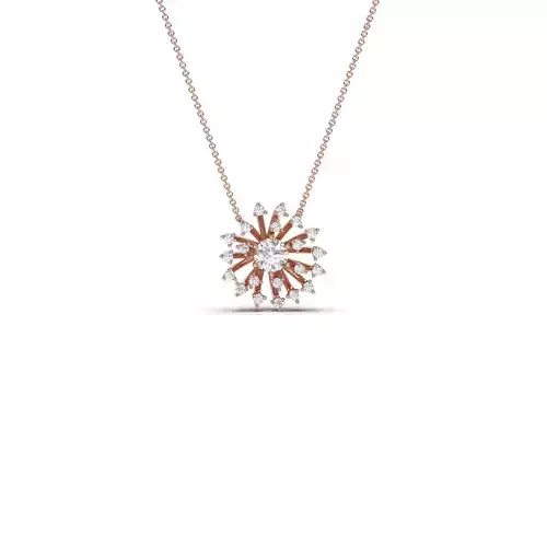 Dandelion Diamond Flower Pendant