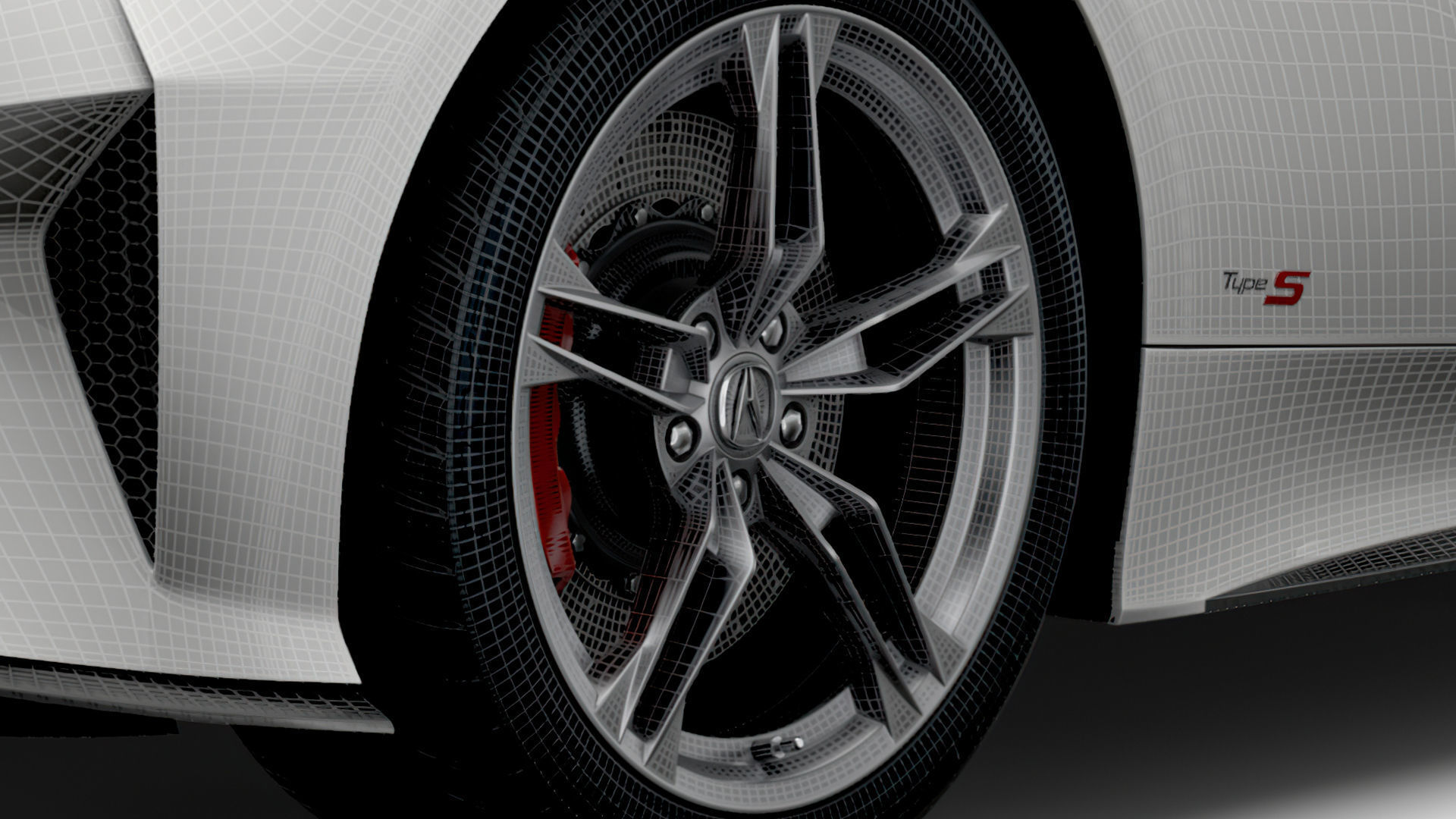 Acura NSX Type S 2022 wheel 3D model_4