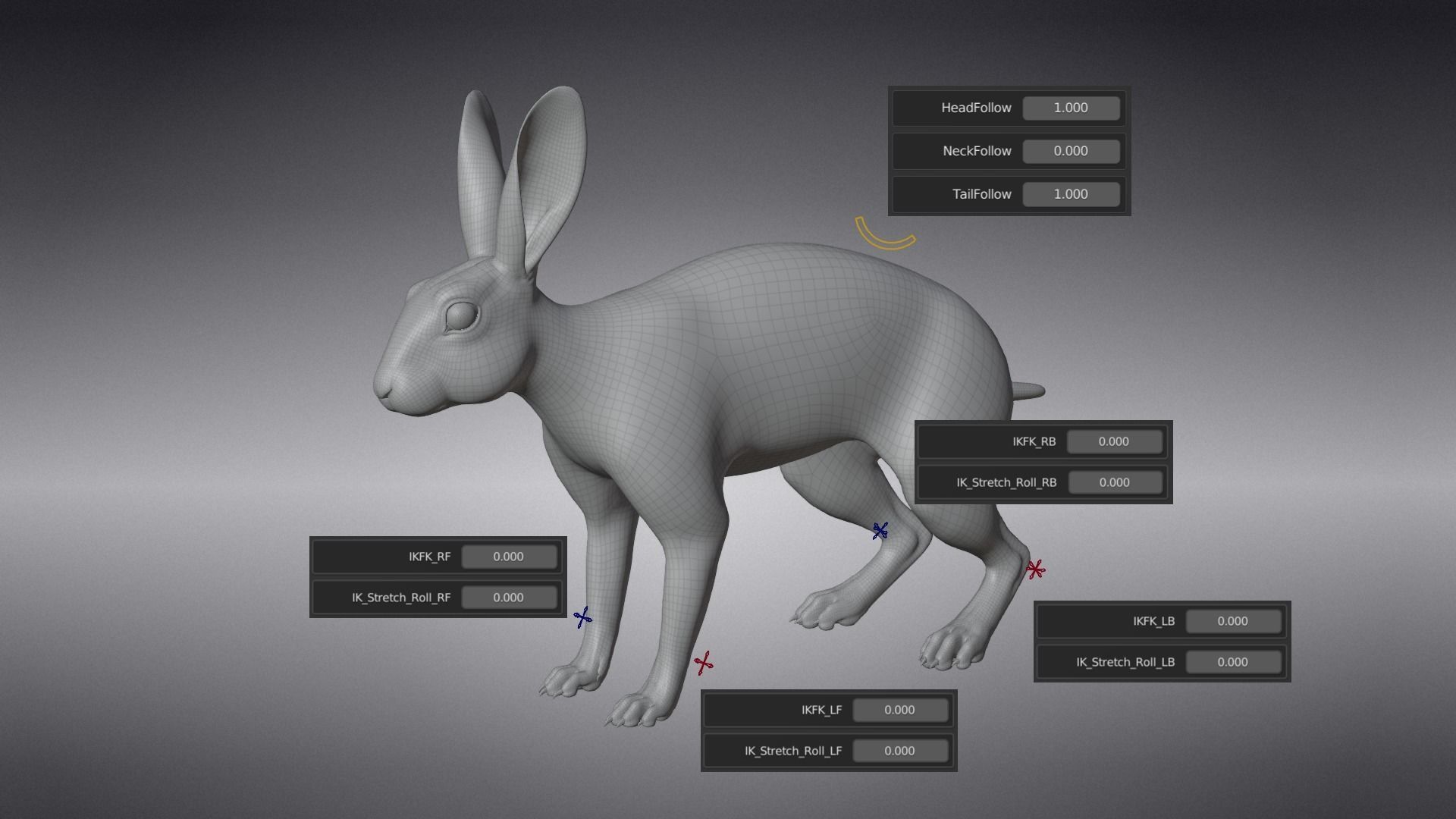 Japanese hare Animated VFX Grace 3D model_17