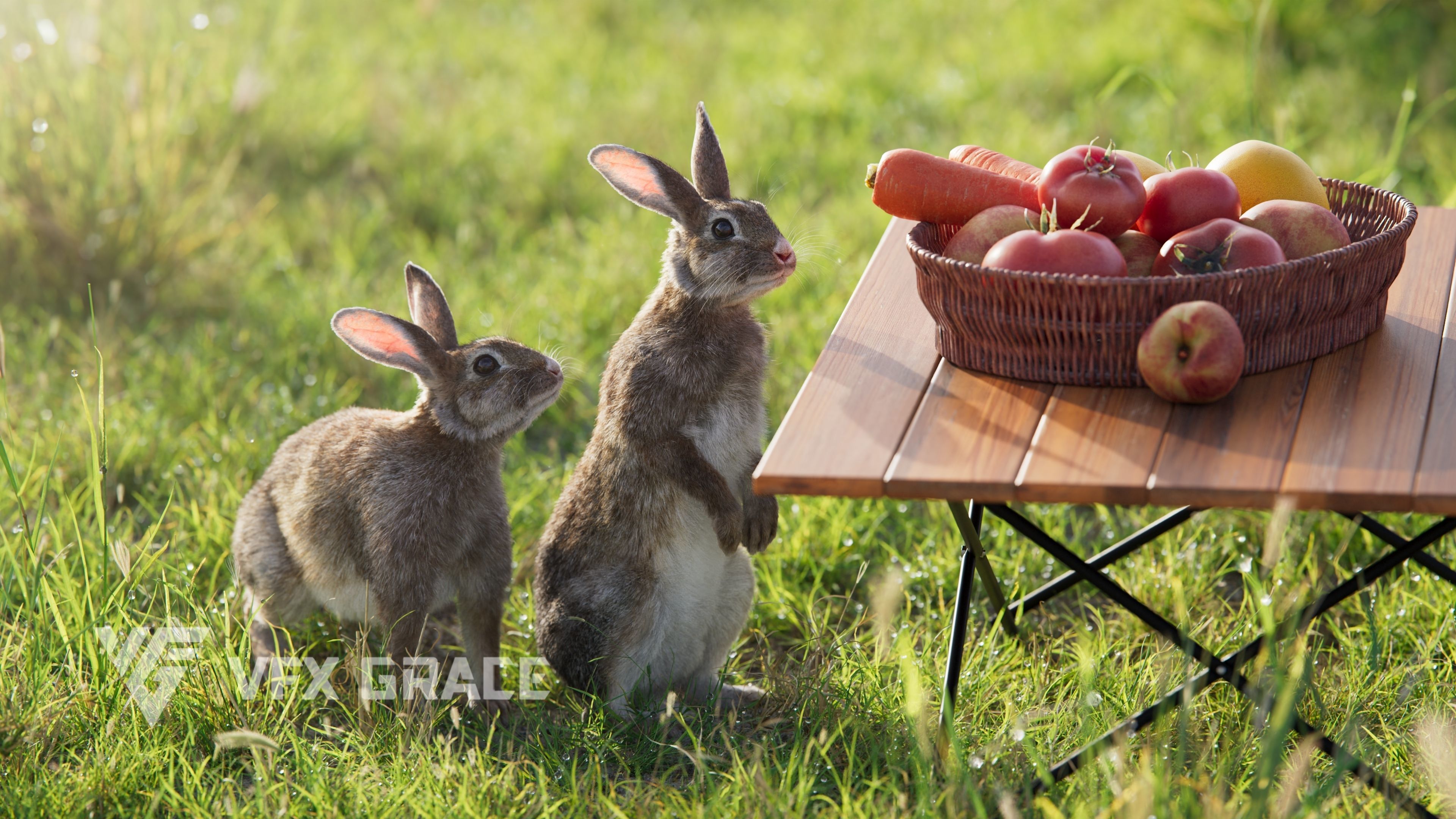 Japanese hare Animated VFX Grace 3D model_4