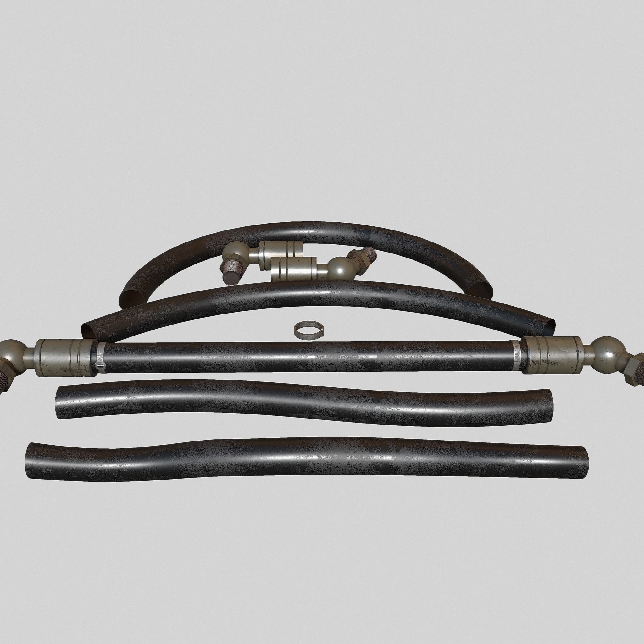 Hydraulic pipeline rubber 3D model_5