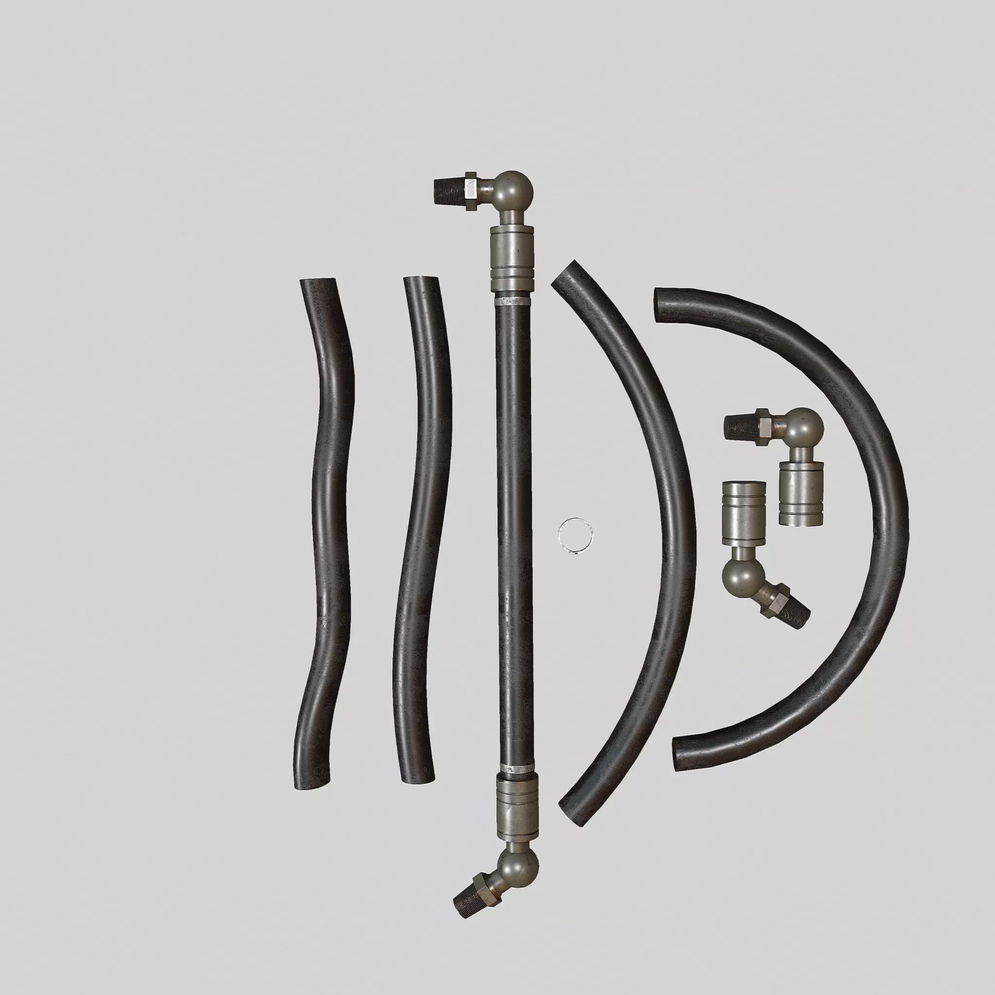 Hydraulic pipeline rubber 3D model_0