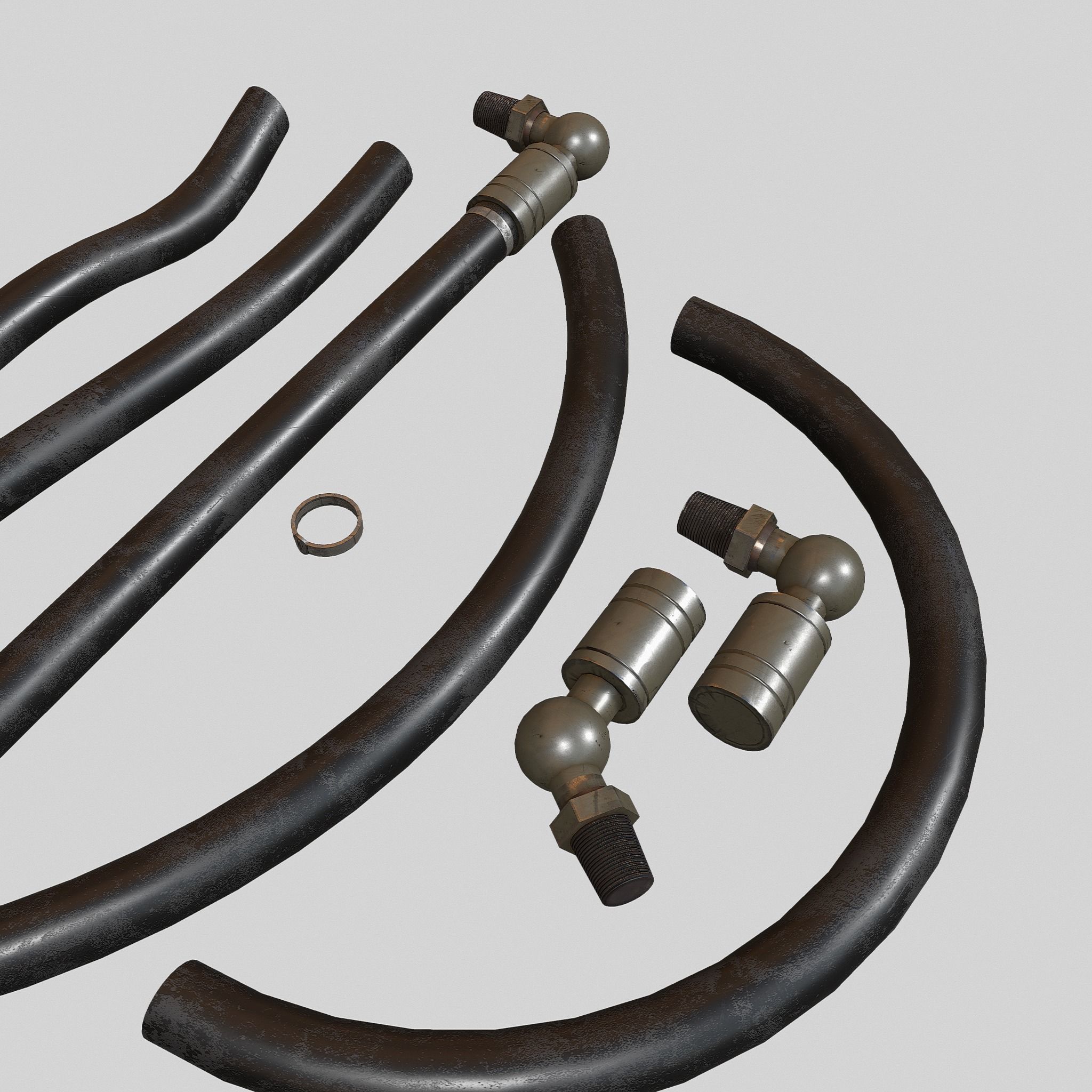 Hydraulic pipeline rubber 3D model_4