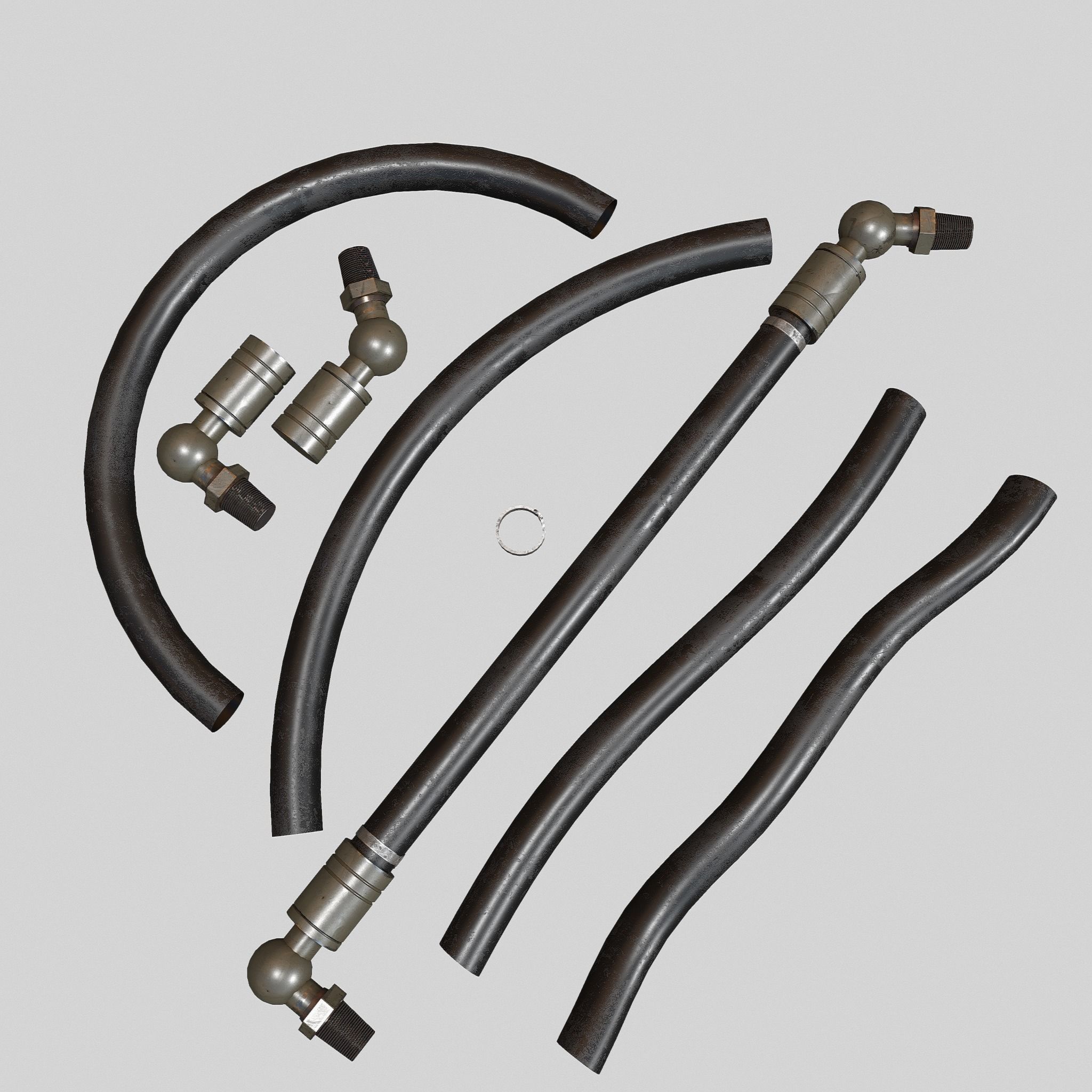 Hydraulic pipeline rubber 3D model_1