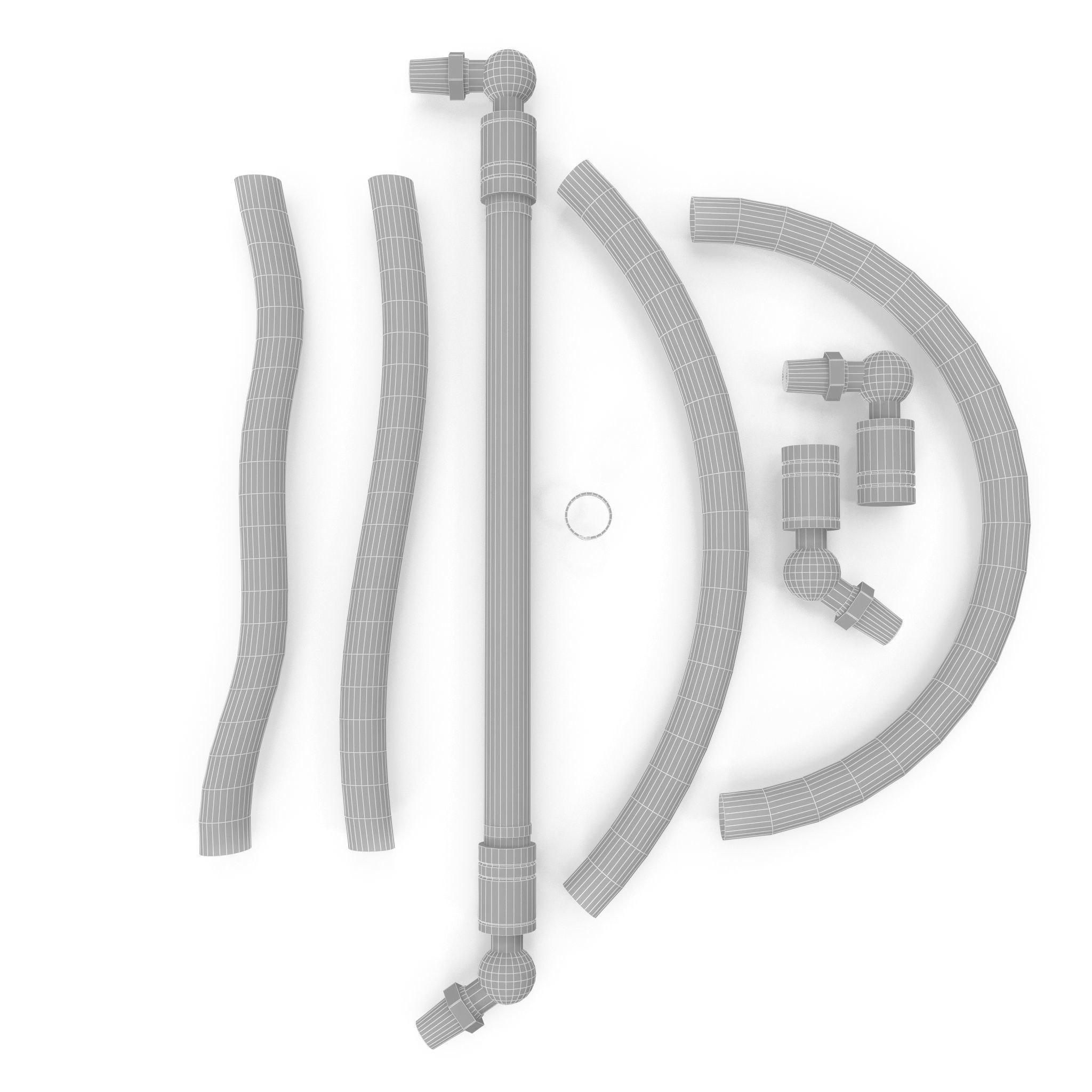 Hydraulic pipeline rubber 3D model_6