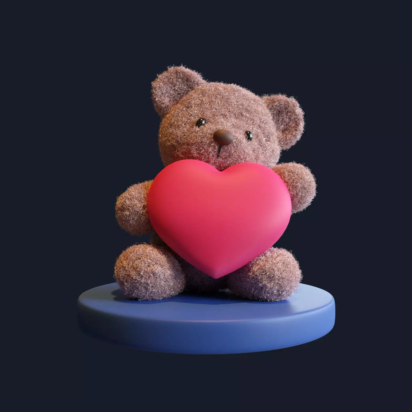 Teddy bear with heart 3D model_0