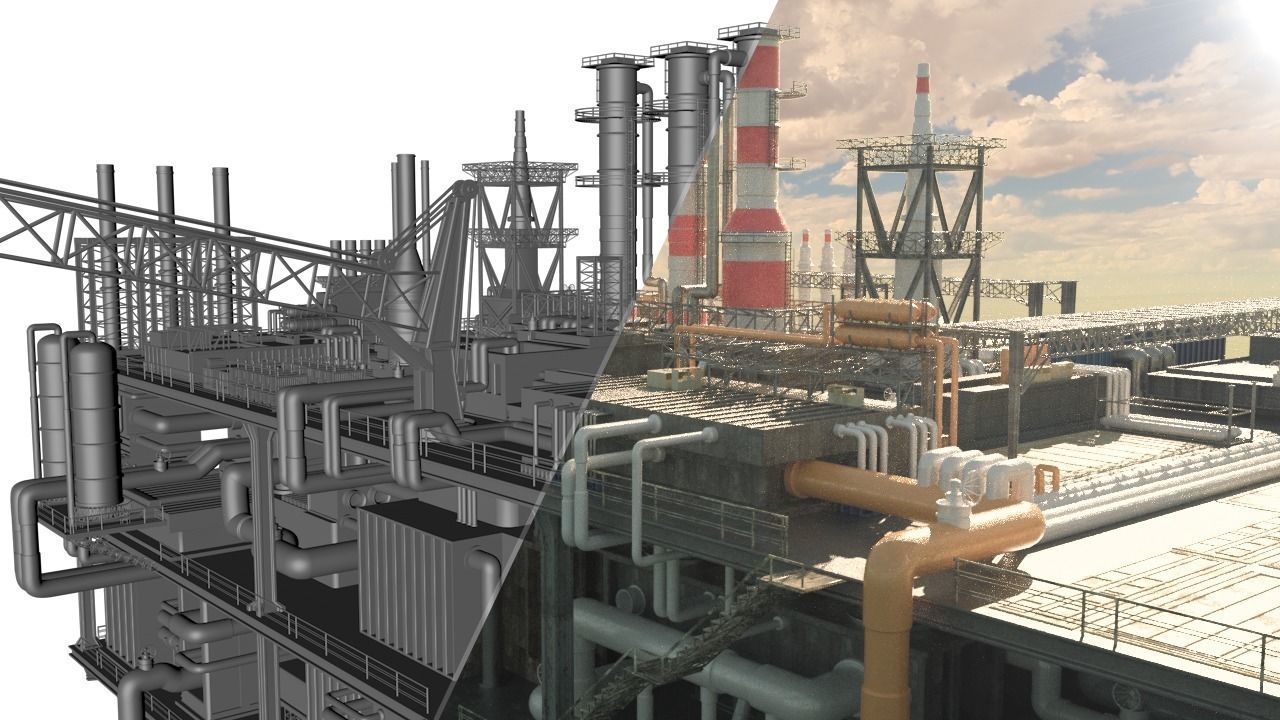 Oil Platform 3D model_3