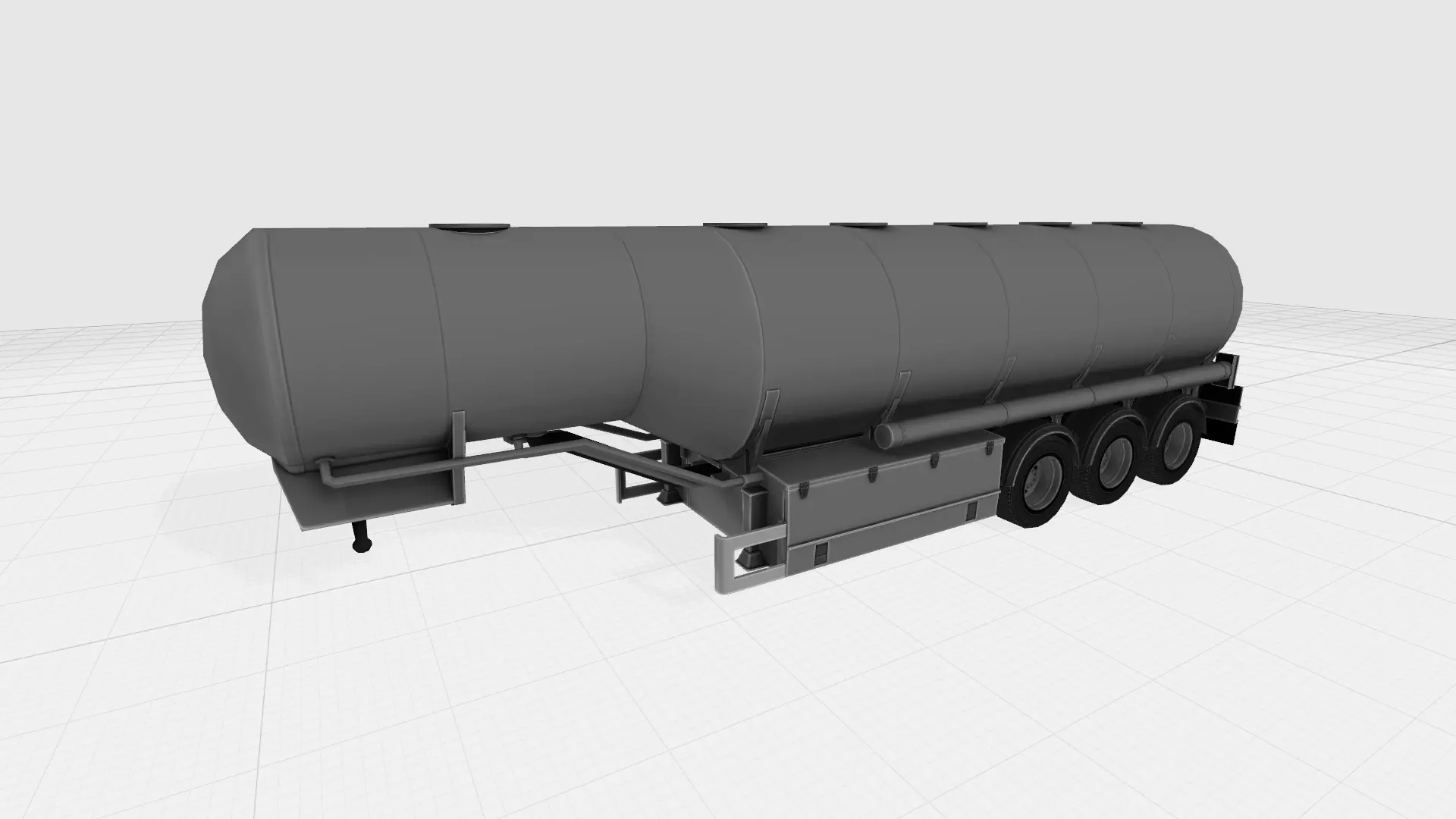 Cistern trailer model Low-poly 3D model_0