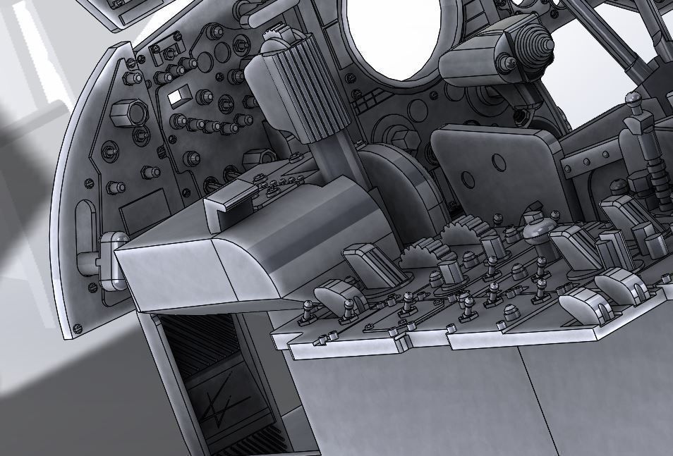 F104 Starfighter internal cockpit Stl files only 3D print model_1