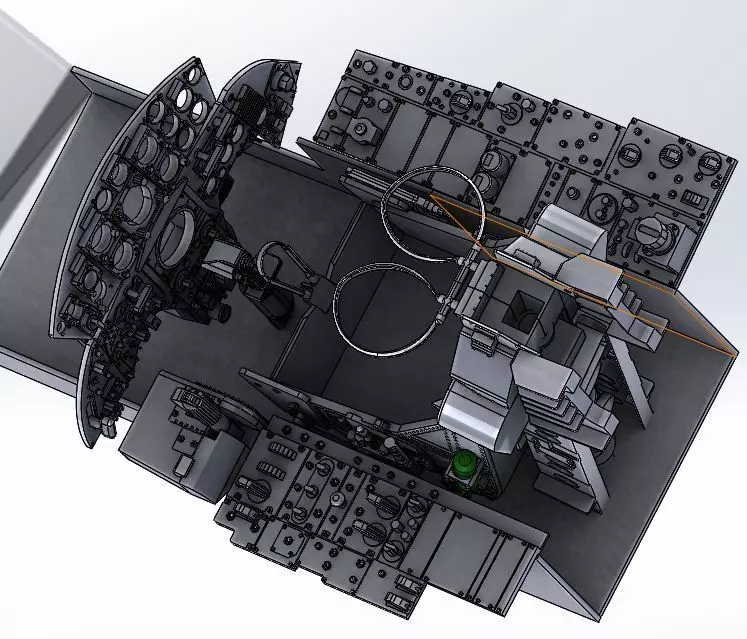 F104 Starfighter internal cockpit Stl files only 3D print model_0