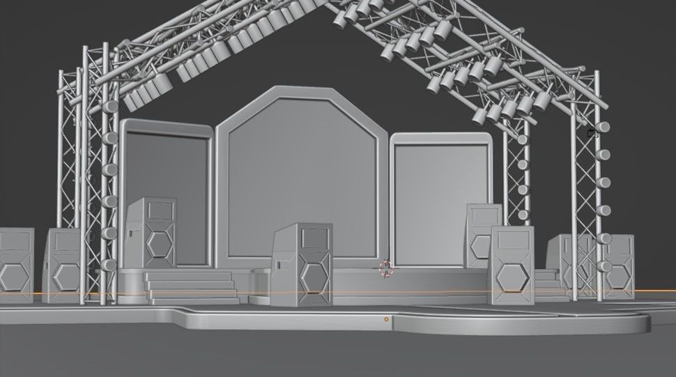 Entertainment Concert Event Stage 3D Model with Light 3D model_22