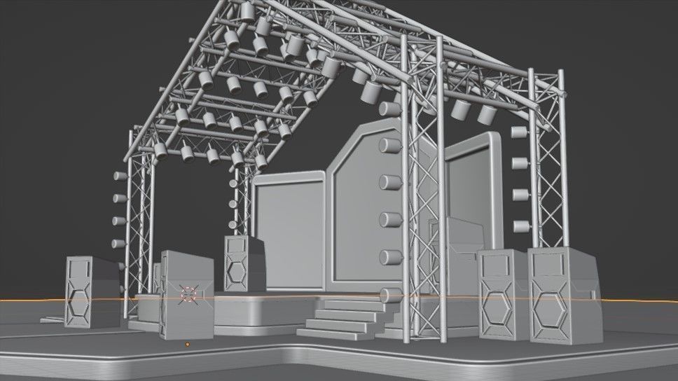 Entertainment Concert Event Stage 3D Model with Light 3D model_18