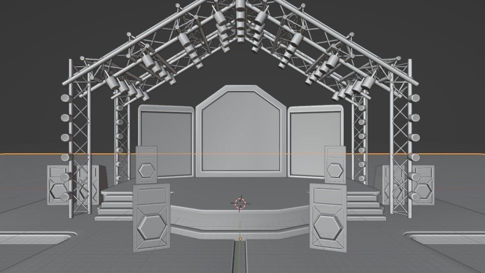 Entertainment Concert Event Stage 3D Model with Light 3D model_23