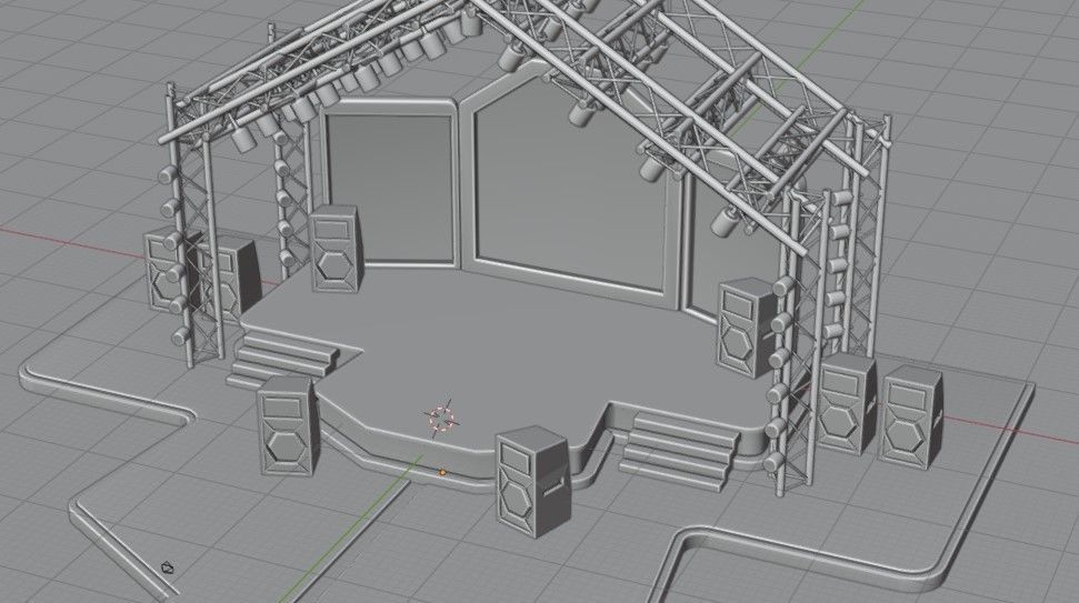 Entertainment Concert Event Stage 3D Model with Light 3D model_21
