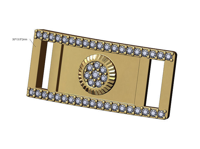 Bezel cluster diamond bracelet plate 3D print model