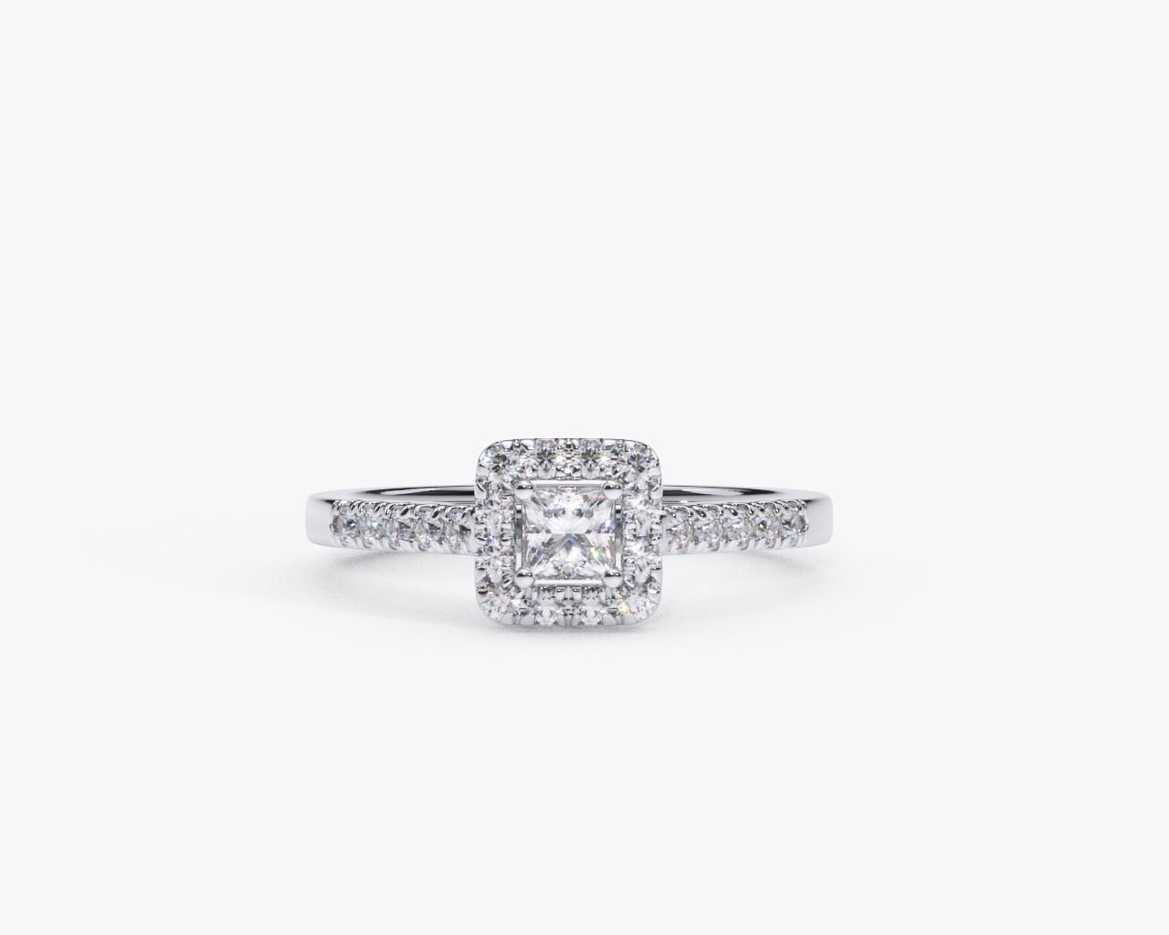 ZDR0142 engagement ring with princess cut diamonds 3D print model_4