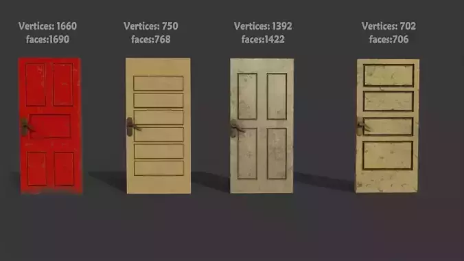 door pack 4 door low poly
