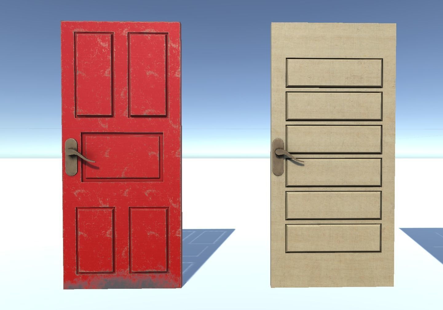 door pack 4 door low poly Low-poly 3D model_3