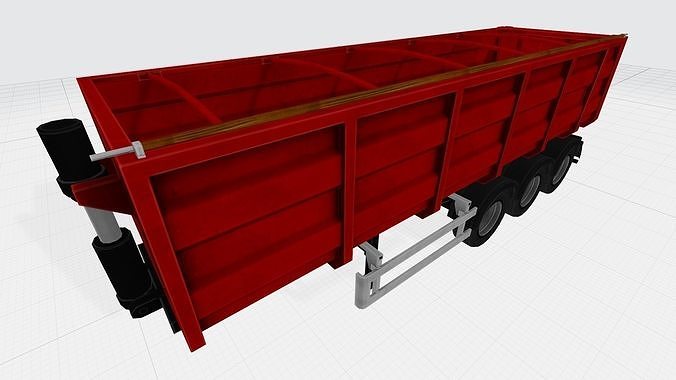 Tipper trailer Low-poly 3D model