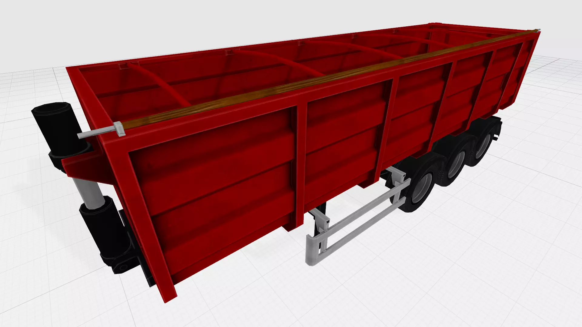 Tipper trailer Low-poly 3D model_0