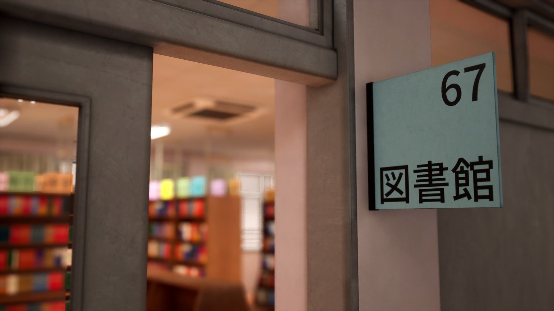 Japanese School Library Low-poly 3D model_4