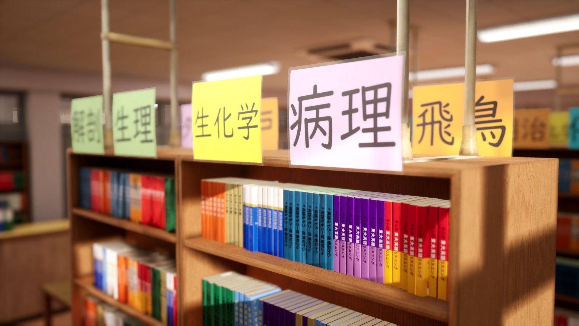 Japanese School Library Low-poly 3D model_9