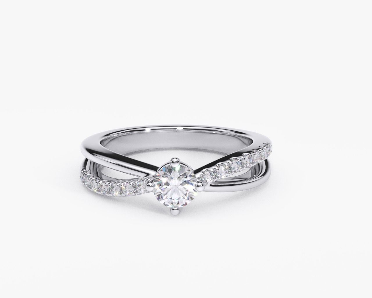 ZDR0144 engagement ring gold with diamonds 3D print model_4