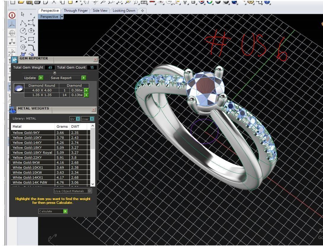 ZDR0144 engagement ring gold with diamonds 3D print model_7