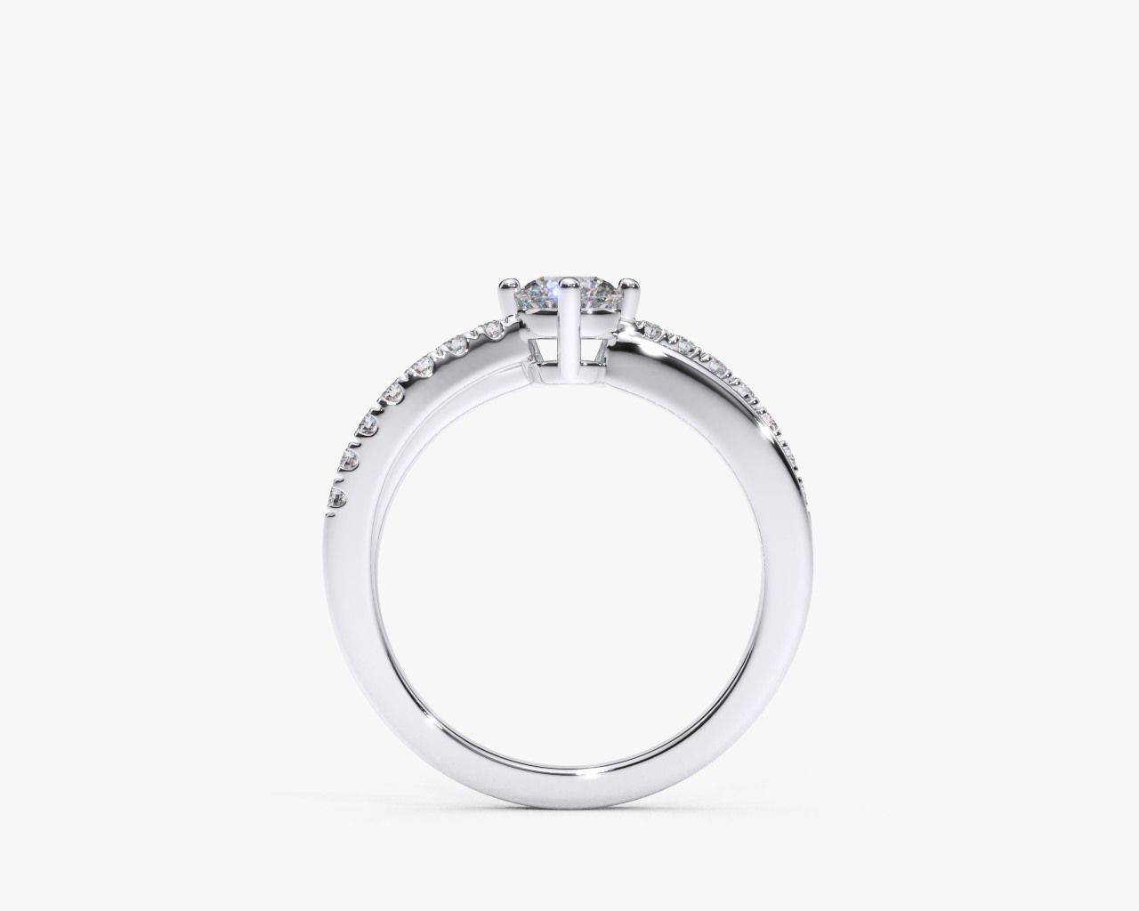 ZDR0144 engagement ring gold with diamonds 3D print model_3