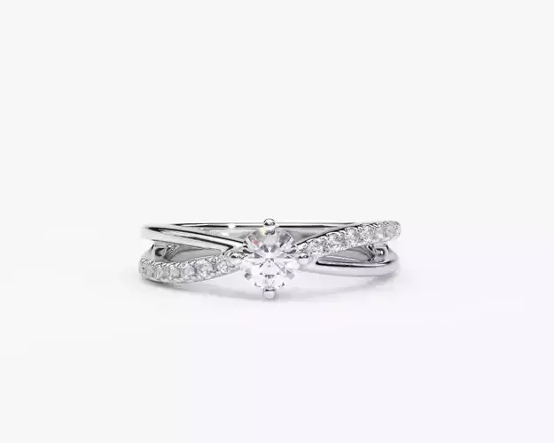 ZDR0144 engagement ring gold with diamonds