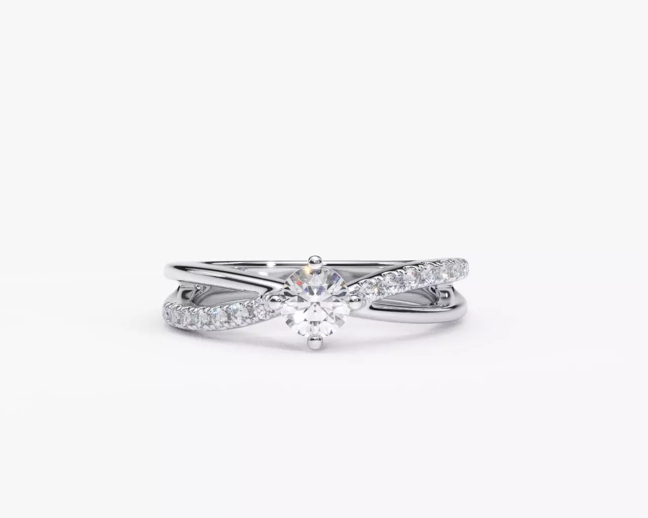 ZDR0144 engagement ring gold with diamonds 3D print model_0