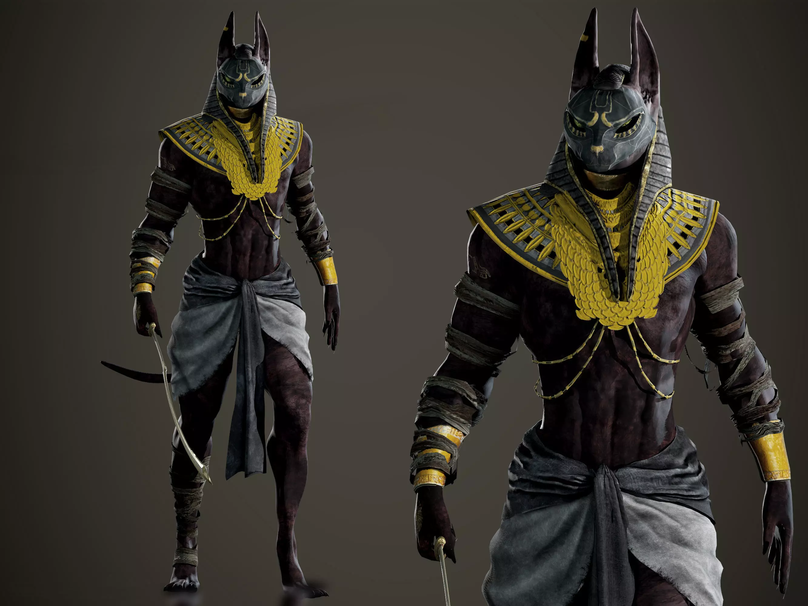 Sphinx Warrior Low-poly 3D model_0