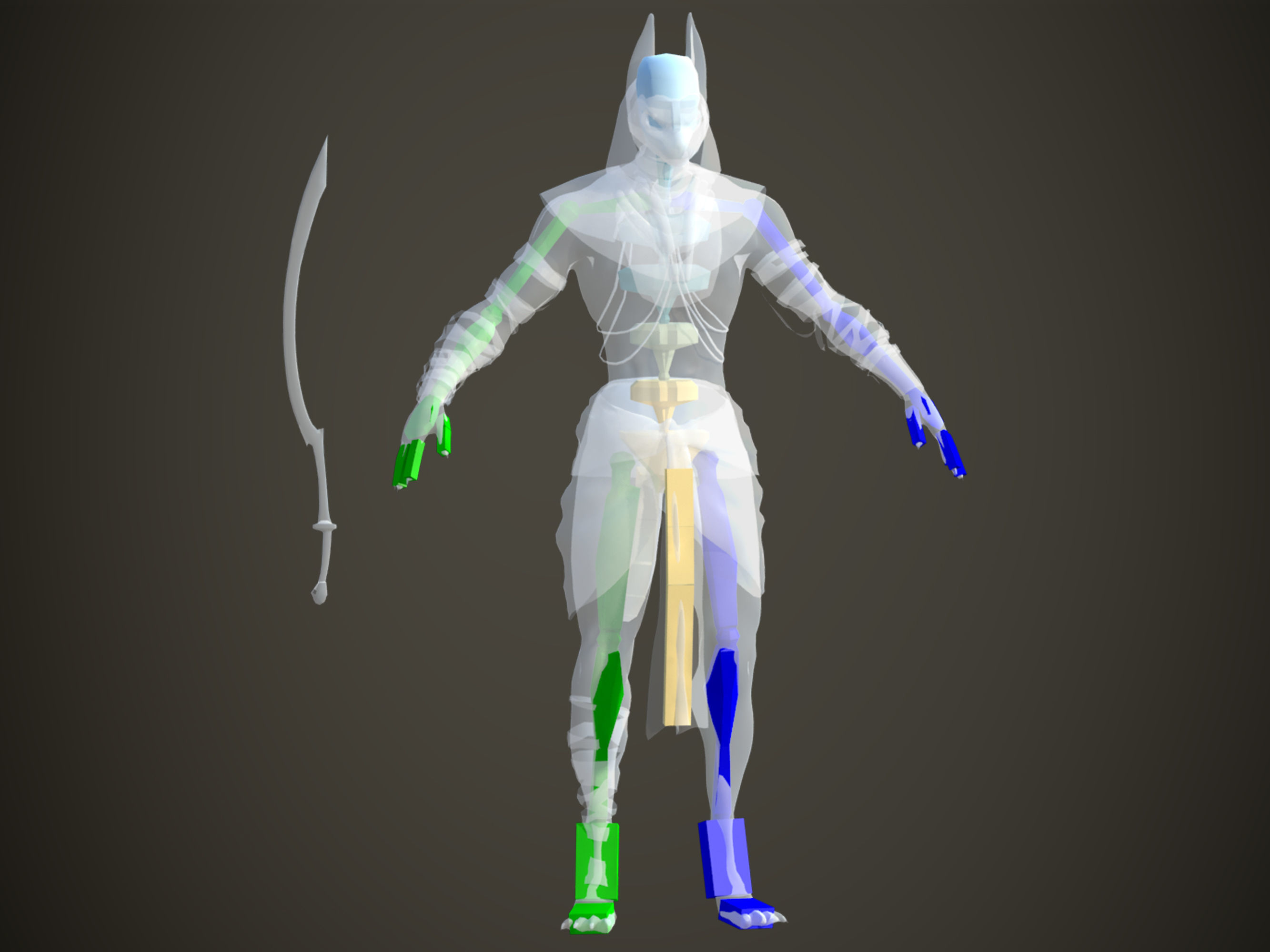 Sphinx Warrior Low-poly 3D model_9