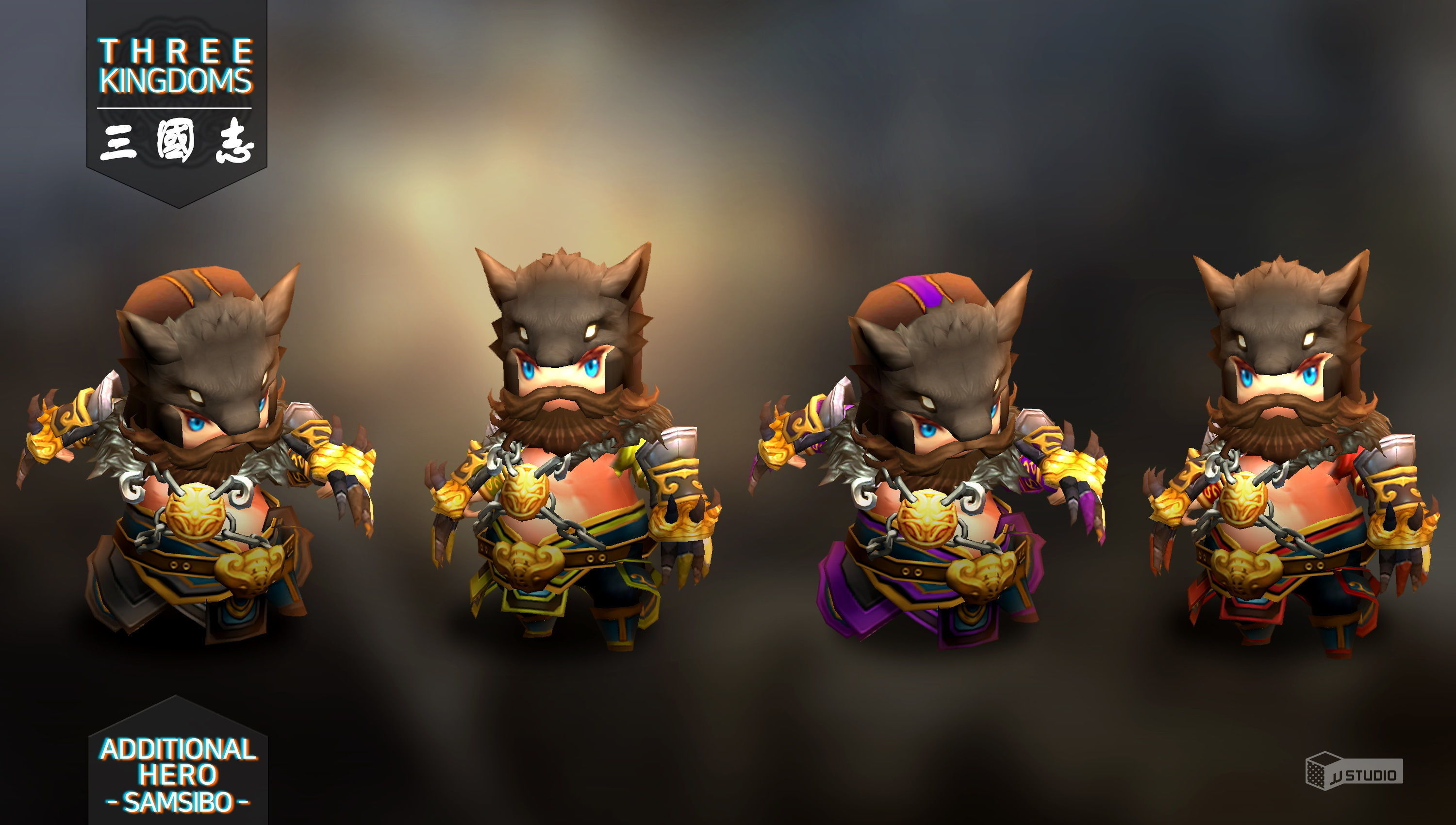 Three kingdoms - Additional Hero Samsibo Low-poly 3D model_3