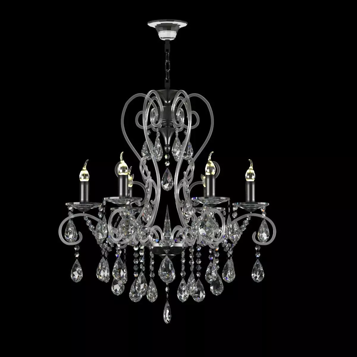 Crystal chandelier in classic style 3D model