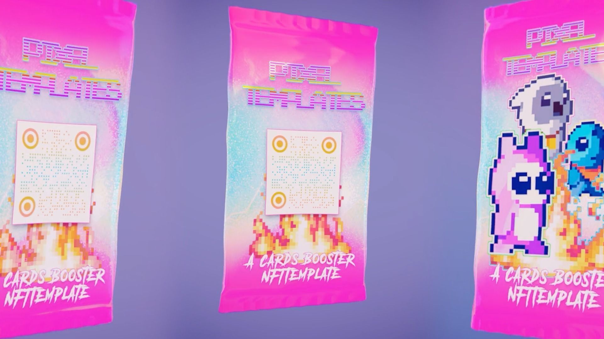 Trading Cards Booster NFT Template Low-poly 3D model_6